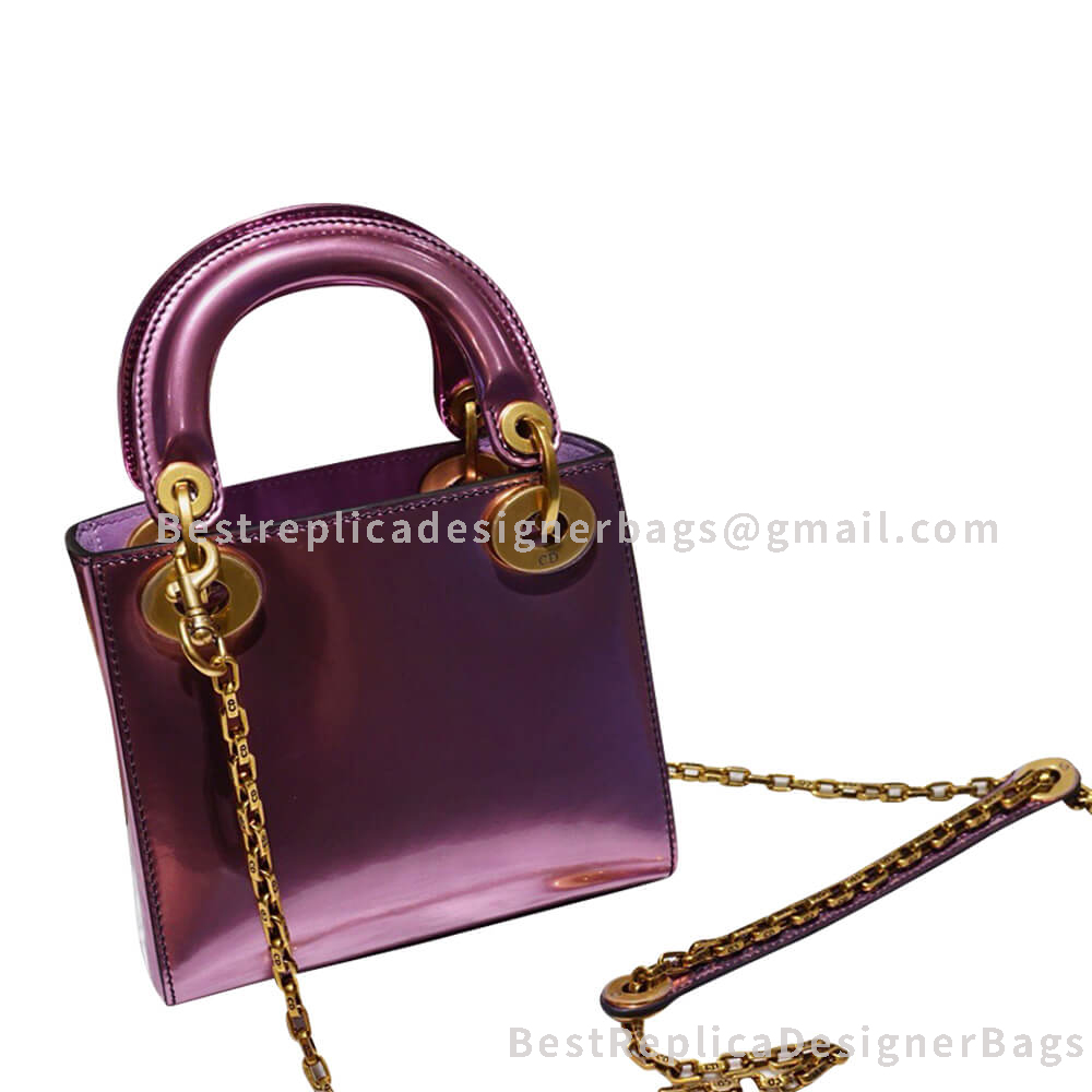 Dior Mini Dior Patent Calfskin Bag Pink GHW